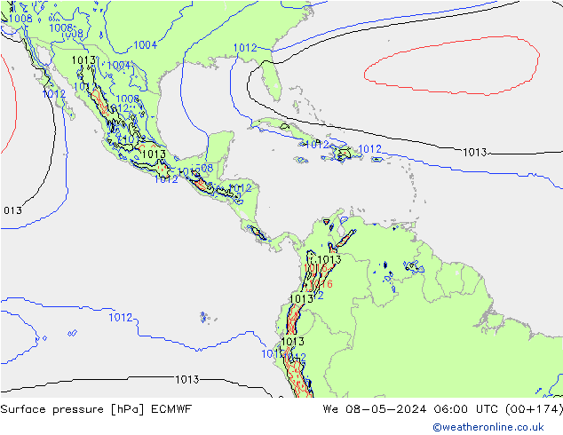 Bodendruck ECMWF Mi 08.05.2024 06 UTC