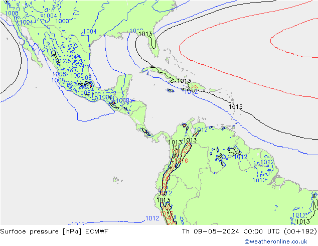 Surface pressure ECMWF Th 09.05.2024 00 UTC