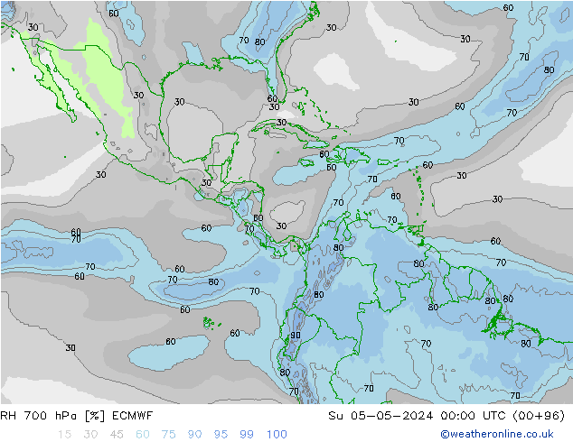 RH 700 hPa ECMWF Su 05.05.2024 00 UTC