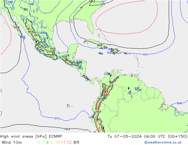 Windvelden ECMWF di 07.05.2024 06 UTC