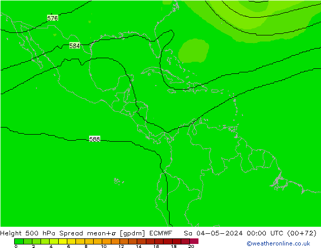 Geop. 500 hPa Spread ECMWF sáb 04.05.2024 00 UTC