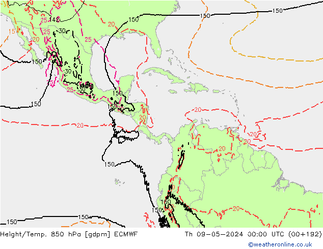 Height/Temp. 850 hPa ECMWF  09.05.2024 00 UTC