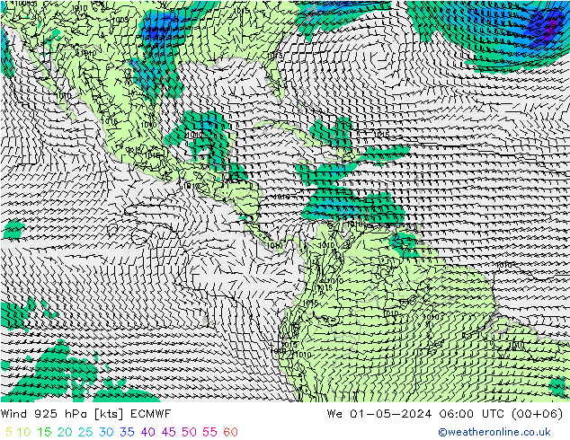 Wind 925 hPa ECMWF We 01.05.2024 06 UTC