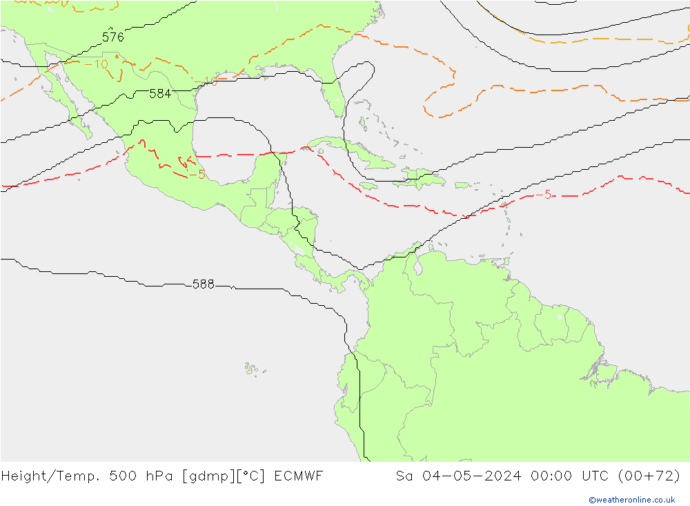 Height/Temp. 500 hPa ECMWF Sáb 04.05.2024 00 UTC