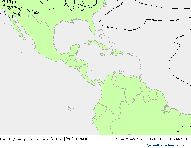 Height/Temp. 700 hPa ECMWF Sex 03.05.2024 00 UTC