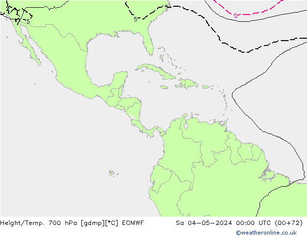 Geop./Temp. 700 hPa ECMWF sáb 04.05.2024 00 UTC