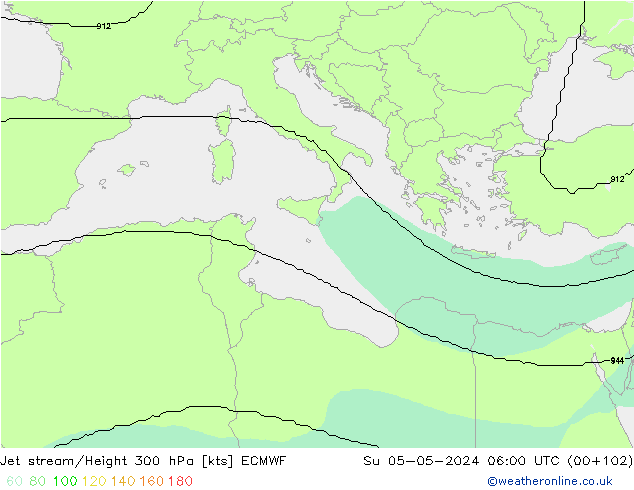 Corriente en chorro ECMWF dom 05.05.2024 06 UTC