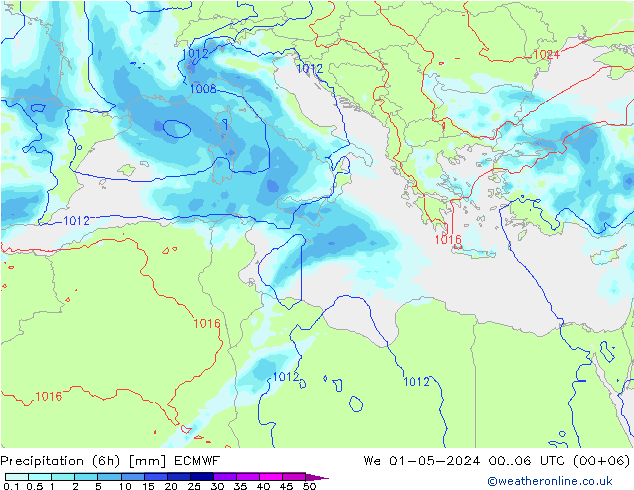 opad (6h) ECMWF śro. 01.05.2024 06 UTC