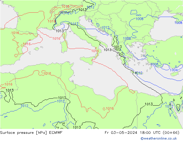 приземное давление ECMWF пт 03.05.2024 18 UTC