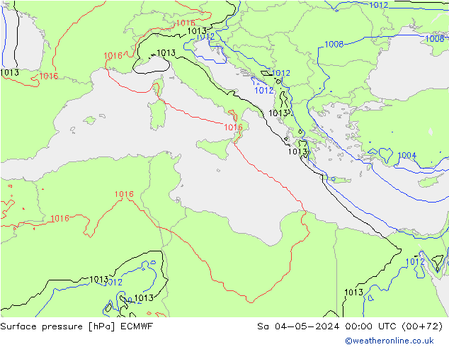 Presión superficial ECMWF sáb 04.05.2024 00 UTC