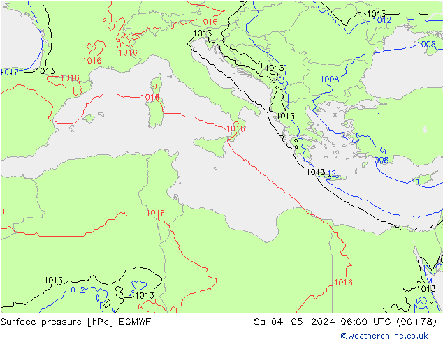 Surface pressure ECMWF Sa 04.05.2024 06 UTC