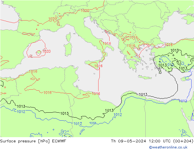 pression de l'air ECMWF jeu 09.05.2024 12 UTC