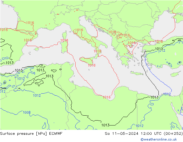 Yer basıncı ECMWF Cts 11.05.2024 12 UTC