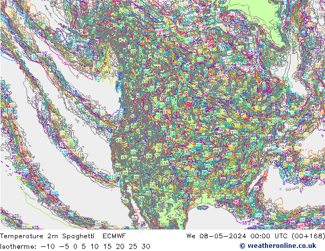 карта температуры Spaghetti ECMWF ср 08.05.2024 00 UTC