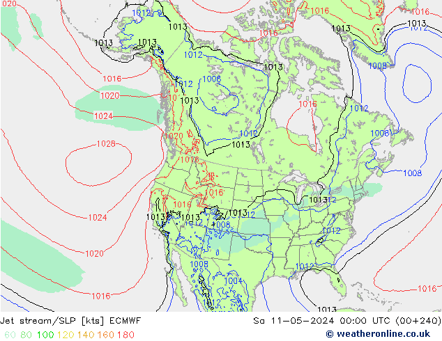 Jet stream/SLP ECMWF Sa 11.05.2024 00 UTC