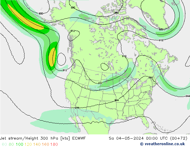 Jet stream/Height 300 hPa ECMWF Sa 04.05.2024 00 UTC