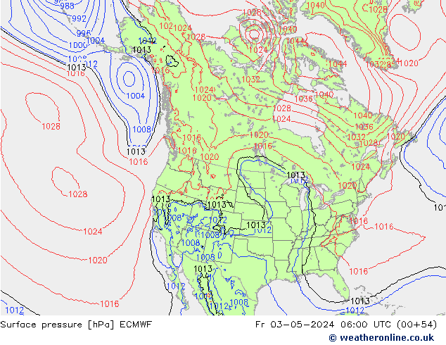 Yer basıncı ECMWF Cu 03.05.2024 06 UTC