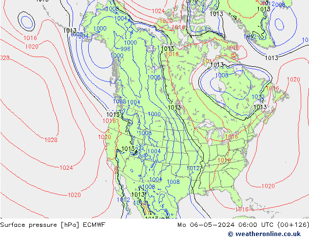 Pressione al suolo ECMWF lun 06.05.2024 06 UTC