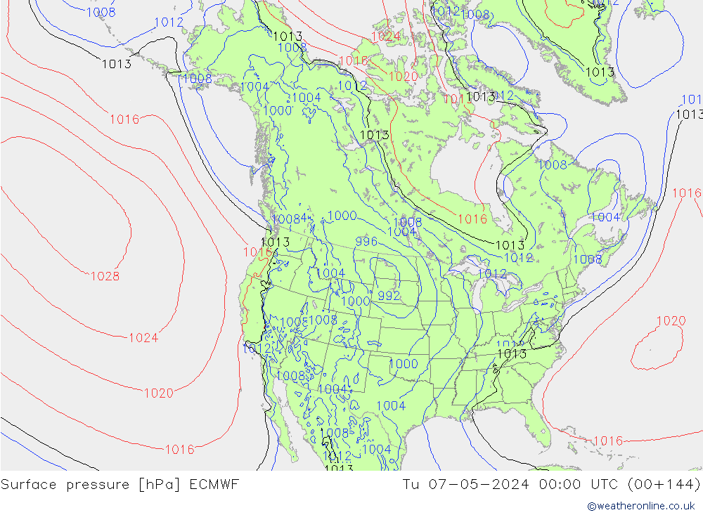 Surface pressure ECMWF Tu 07.05.2024 00 UTC