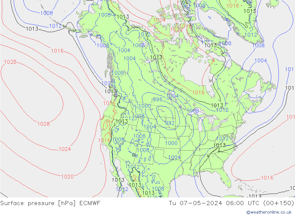 Surface pressure ECMWF Tu 07.05.2024 06 UTC