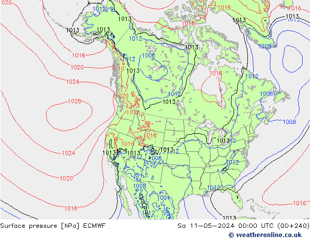 Bodendruck ECMWF Sa 11.05.2024 00 UTC