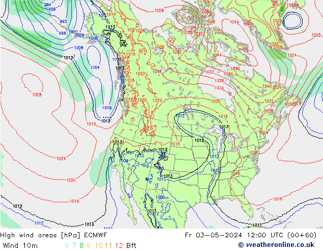 High wind areas ECMWF Fr 03.05.2024 12 UTC