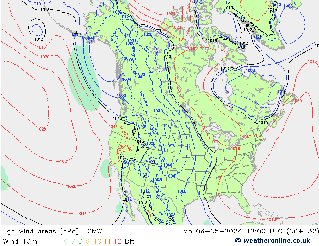 High wind areas ECMWF Mo 06.05.2024 12 UTC