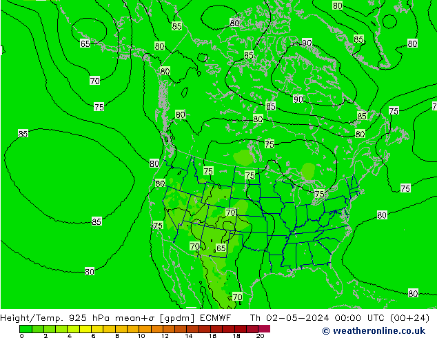 Height/Temp. 925 hPa ECMWF Do 02.05.2024 00 UTC