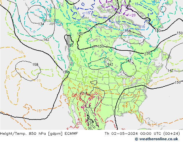 Height/Temp. 850 hPa ECMWF  02.05.2024 00 UTC