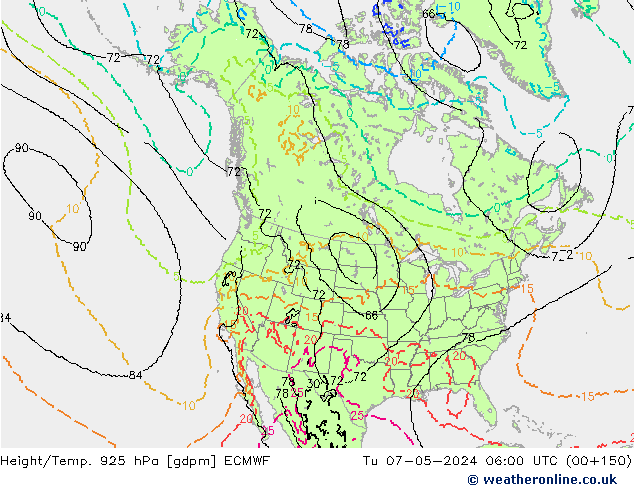 Height/Temp. 925 hPa ECMWF  07.05.2024 06 UTC