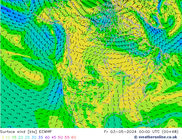 Surface wind ECMWF Fr 03.05.2024 00 UTC