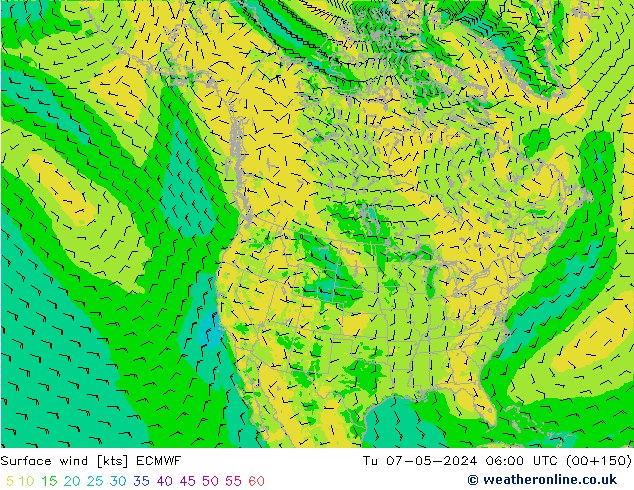 Surface wind ECMWF Tu 07.05.2024 06 UTC