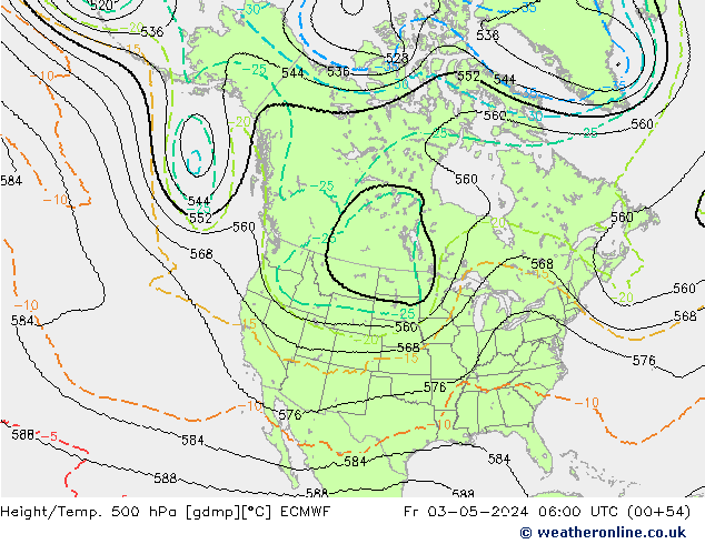 Geop./Temp. 500 hPa ECMWF vie 03.05.2024 06 UTC