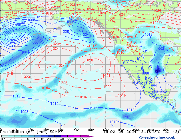 Precipitação (6h) ECMWF Qui 02.05.2024 18 UTC