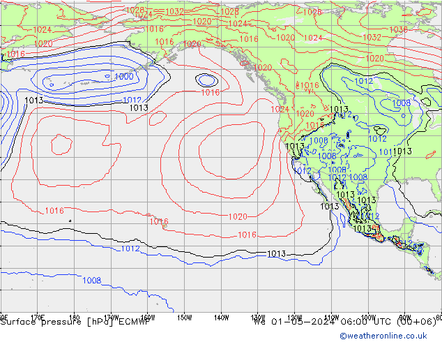 ciśnienie ECMWF śro. 01.05.2024 06 UTC