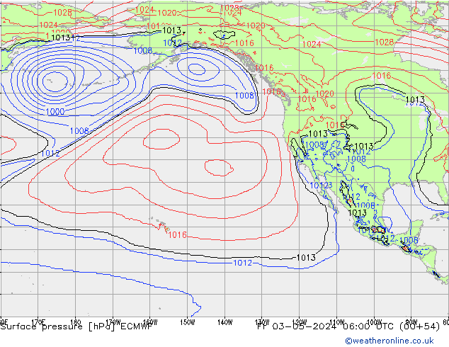 Luchtdruk (Grond) ECMWF vr 03.05.2024 06 UTC