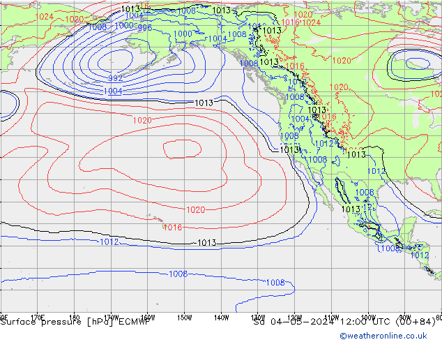 приземное давление ECMWF сб 04.05.2024 12 UTC