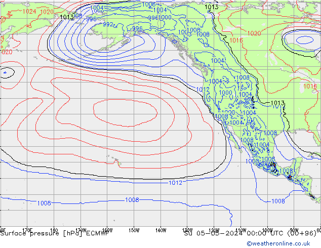 приземное давление ECMWF Вс 05.05.2024 00 UTC