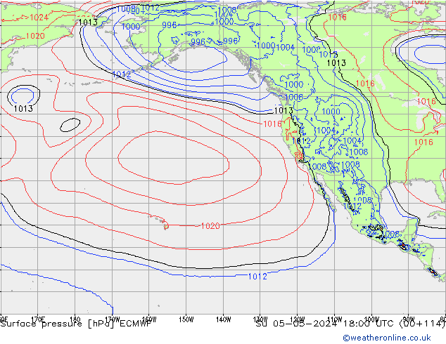 Surface pressure ECMWF Su 05.05.2024 18 UTC