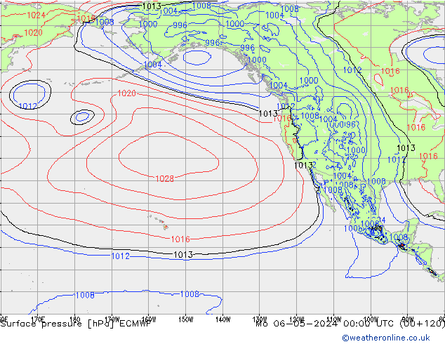 Surface pressure ECMWF Mo 06.05.2024 00 UTC