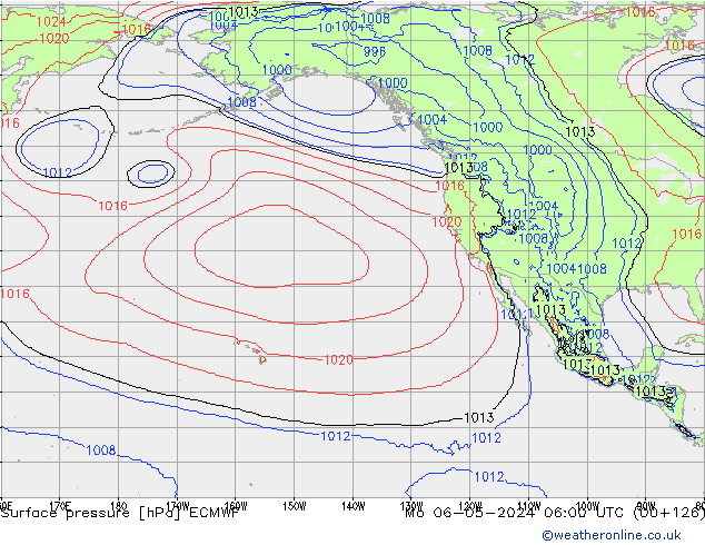 Atmosférický tlak ECMWF Po 06.05.2024 06 UTC