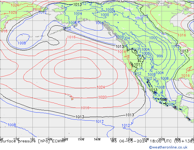 Yer basıncı ECMWF Pzt 06.05.2024 18 UTC