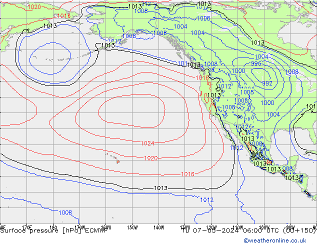 Yer basıncı ECMWF Sa 07.05.2024 06 UTC