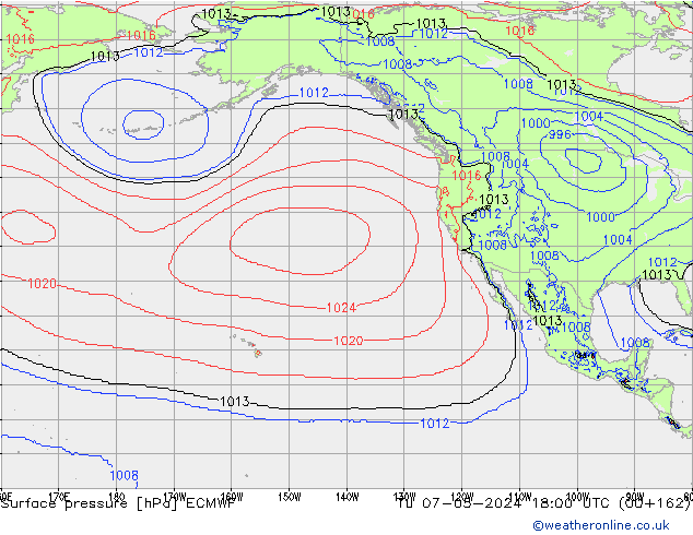 pressão do solo ECMWF Ter 07.05.2024 18 UTC