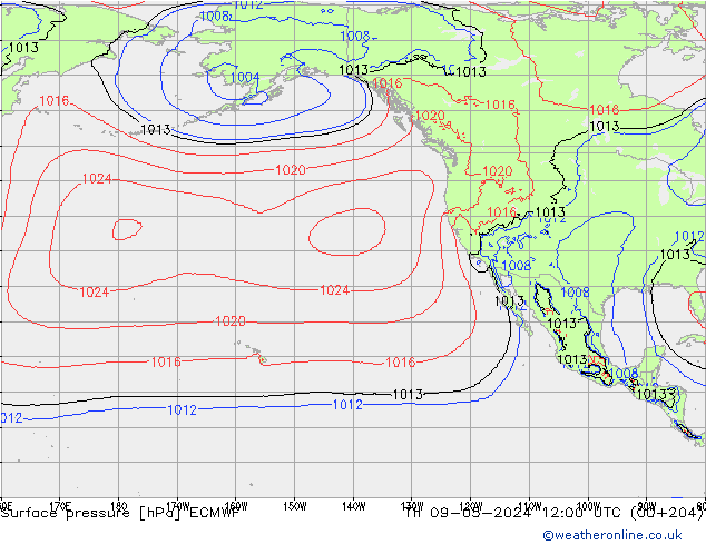 Surface pressure ECMWF Th 09.05.2024 12 UTC