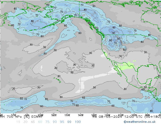 RH 700 hPa ECMWF St 08.05.2024 12 UTC