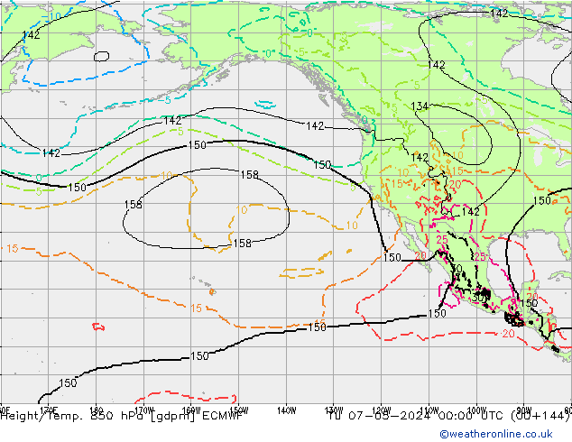 Height/Temp. 850 hPa ECMWF Ter 07.05.2024 00 UTC