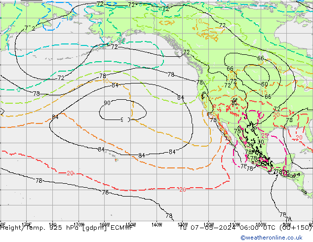 Height/Temp. 925 hPa ECMWF Tu 07.05.2024 06 UTC