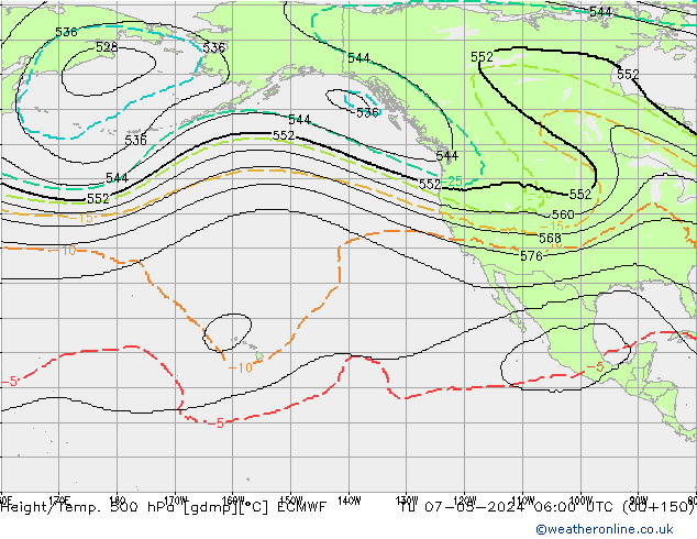 Height/Temp. 500 гПа ECMWF вт 07.05.2024 06 UTC
