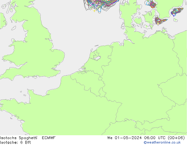 Isotachs Spaghetti ECMWF We 01.05.2024 06 UTC